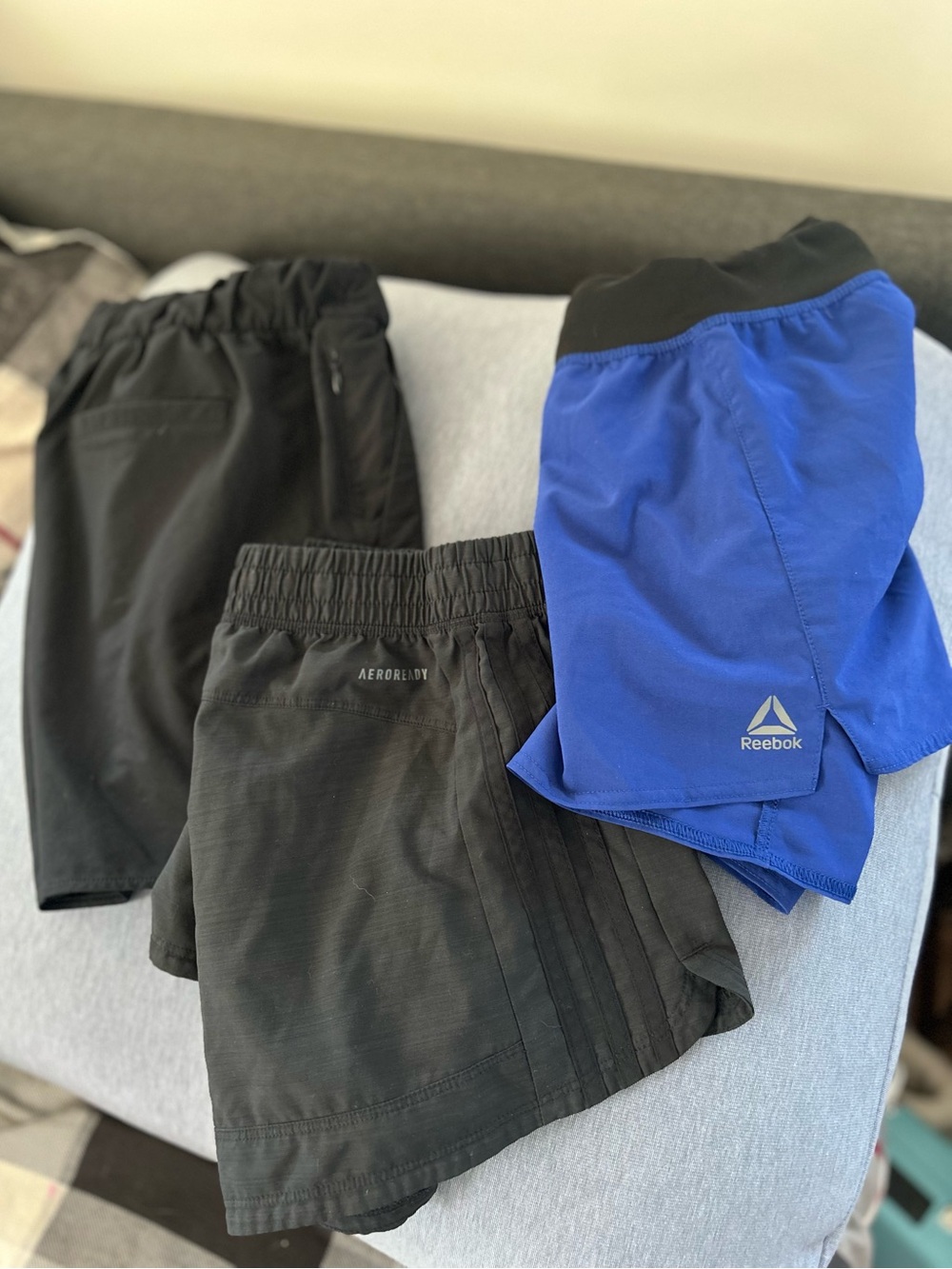 THREE PAIR Women’s Training Shorts - Zella, Reebok and Adidas. All Size Medium